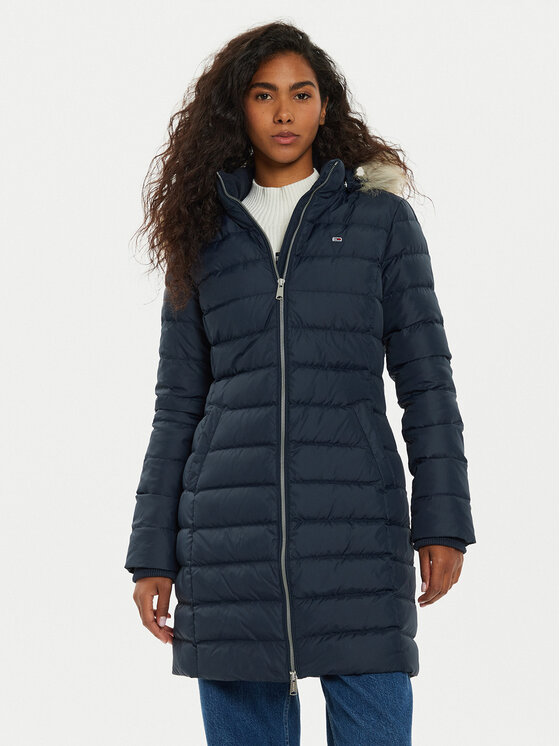Tommy Jeans Tommy Jeans Žieminis paltas Essential DW0DW18864 Tamsiai mėlyna Slim Fit