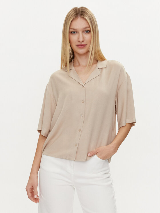 Vila Košeľa Pricil 14085988 Béžová Regular Fit