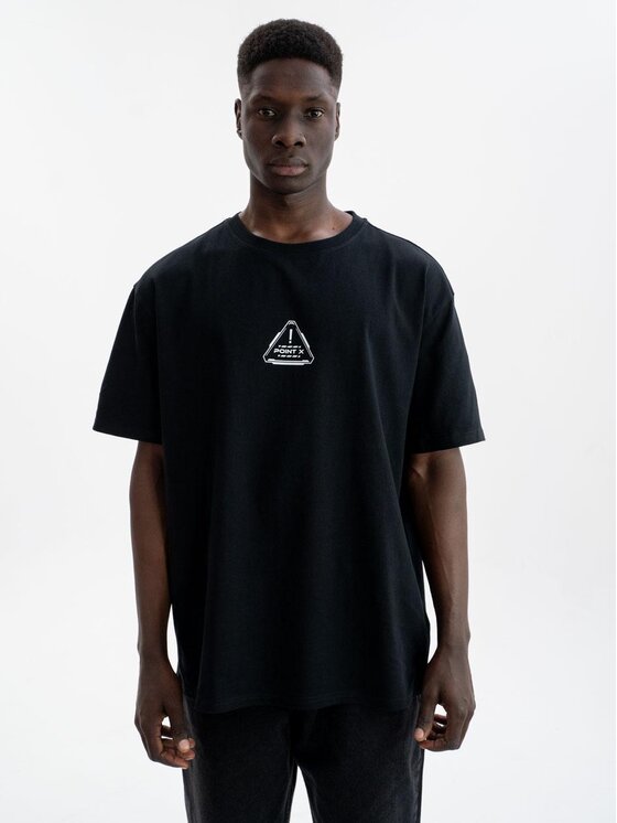 Point X Point X T-Shirt Koszulka Z Krótkim Rękawem Oversize Męska Czarna Point X Impulse 2XL Czarny Oversize