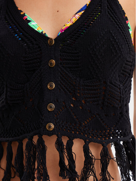 Desigual Desigual Τοπ Madagascar 24SWMF01 Μαύρο Regular Fit
