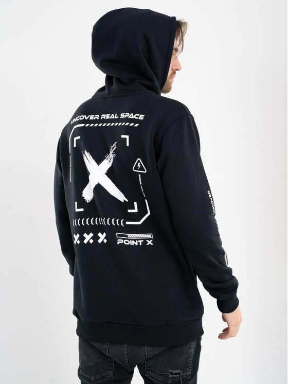 Point X Point X Bluza Bluza Z Kapturem Techwear Point X Impulse Czarna 2XL Czarny Regular Fit