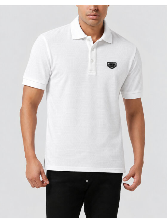 PHILIPP PLEIN PHILIPP PLEIN Polo 31668 Biały Slim Fit