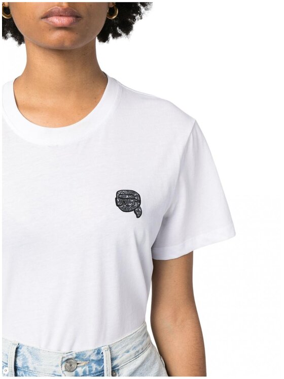 KARL LAGERFELD KARL LAGERFELD T-Shirt 240w1722_100 Biały Regular Fit