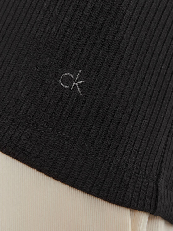 Calvin Klein Calvin Klein Bluză cu gât K20K207747 Negru Slim Fit
