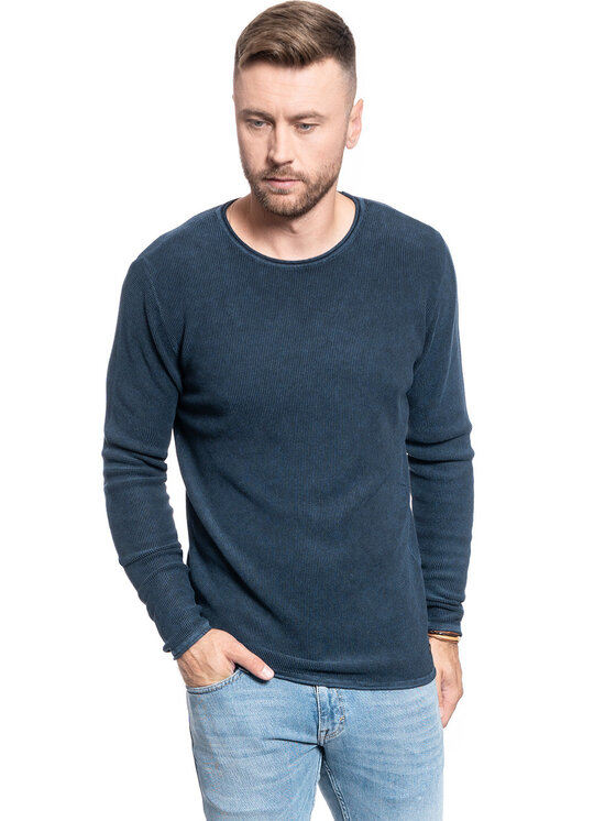 Mustang Mustang Maglione EMIL C WAFFLE Blu Regular Fit