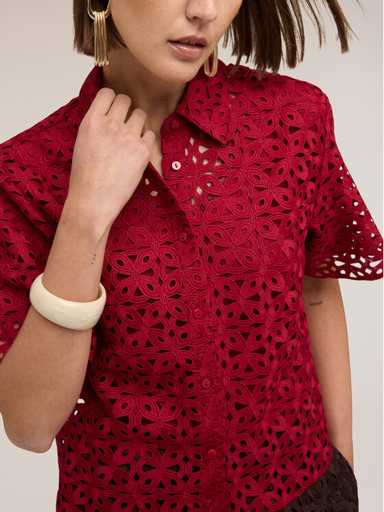 Motivi Motivi Camicia 5049Q000960N0Z6 Rosso Boxy Fit