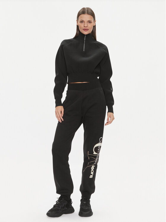 Calvin Klein Jeans Calvin Klein Jeans Spodnie dresowe Bold Monologo J20J222606 Czarny Relaxed Fit