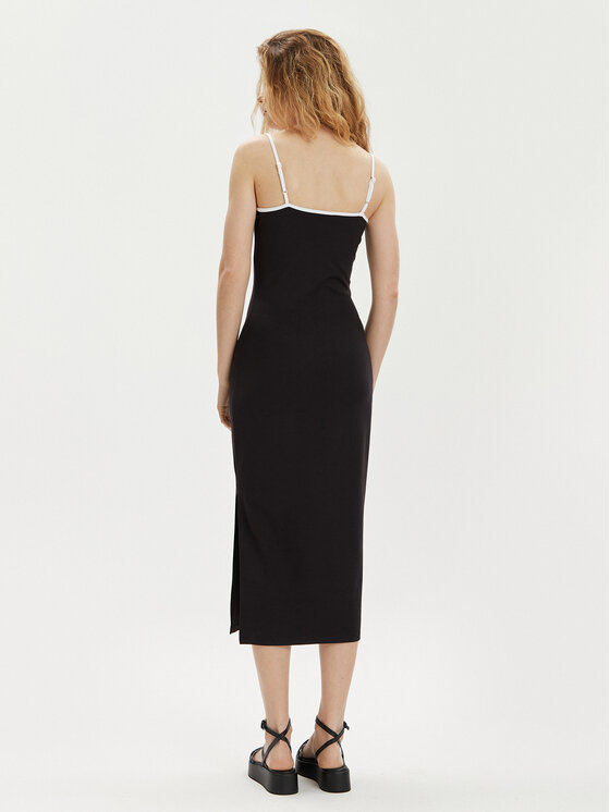 Tommy Jeans Tommy Jeans Rochie de vară DW0DW17952 Negru Slim Fit