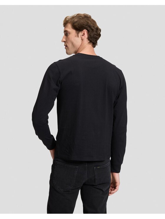 Lee Lee T-Shirt LS PATCH LOGO TEE Czarny Regular Fit