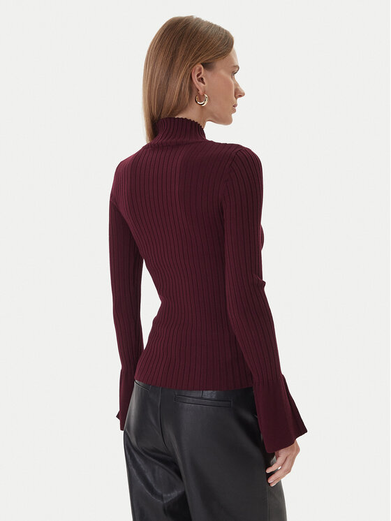 KAOS KAOS Krekls ar augstu apkakli RI1NT052 4005 Bordo Regular Fit
