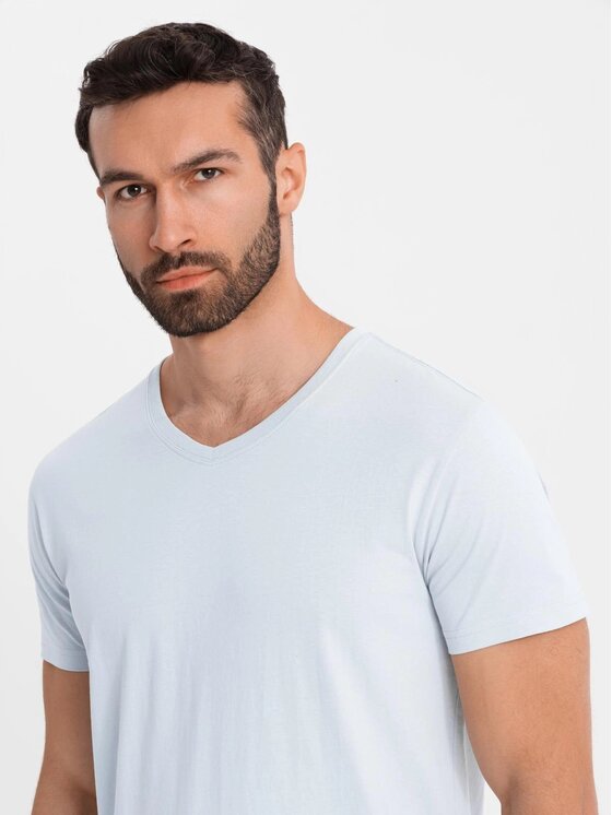 Ombre Ombre T-Shirt OM-TSBS-0237 Szary Regular Fit