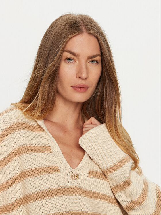 TWINSET TWINSET Pulover 241TP3210 Bež Loose Fit