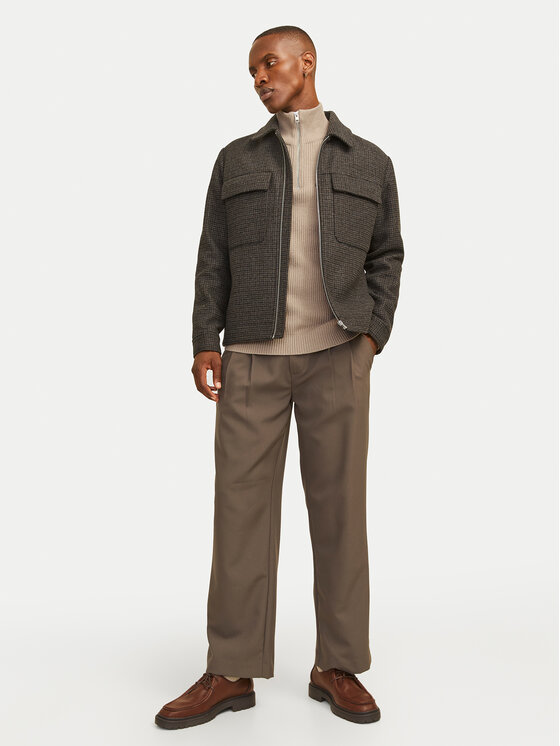 Jack & Jones Jack & Jones Sweter Pannel 12258473 Beżowy Regular Fit