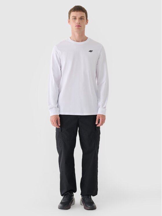 4F 4F Longsleeve 4FWMM00TLONM432-10S Biały Regular Fit