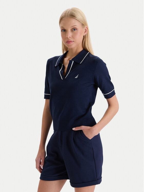 Nautica Nautica Džemperis W126-NALPO-1004-19X Tumši zils Regular Fit