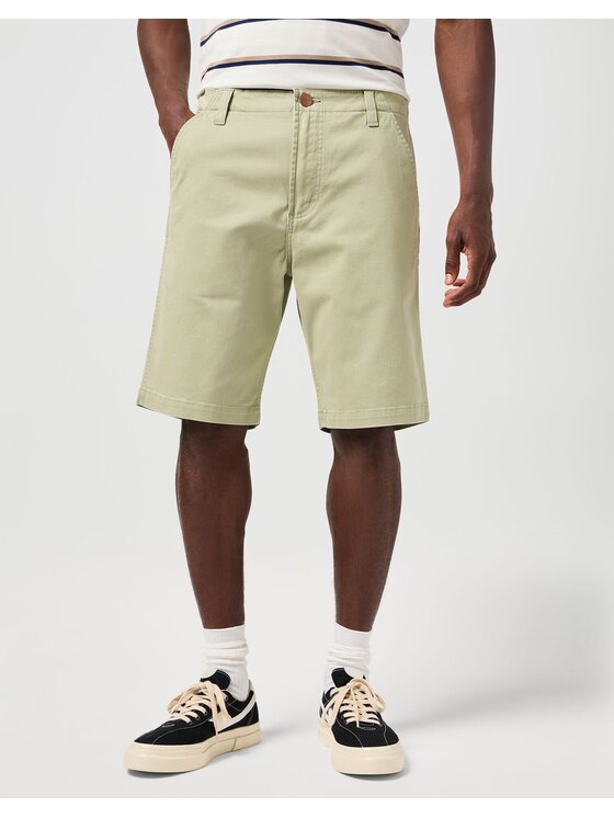 Wrangler Wrangler Pantaloncini di tessuto CJ CHINO SHORTS Verde Regular Fit