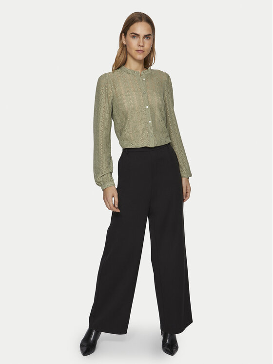 Vila Vila Košile Chikka 14082977 Zelená Regular Fit