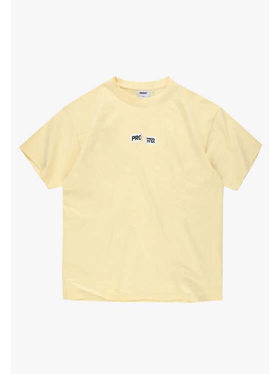 PROSTO. PROSTO. T-Shirt Crack Box Logo KL261MTEE1022 Żółty Regular Fit