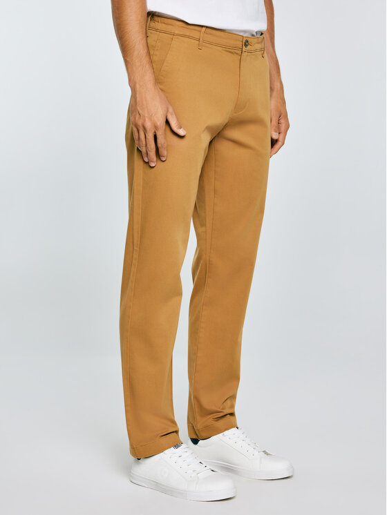 BIG STAR BIG STAR Chinosy TREVOR Brązowy Slim Fit