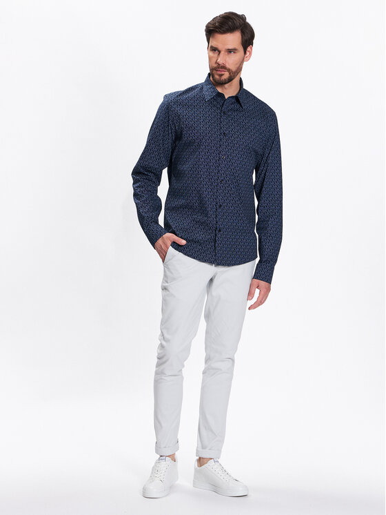 Michael Kors Michael Kors Πουκάμισο CS340057X8 Σκούρο μπλε Stretch Fit