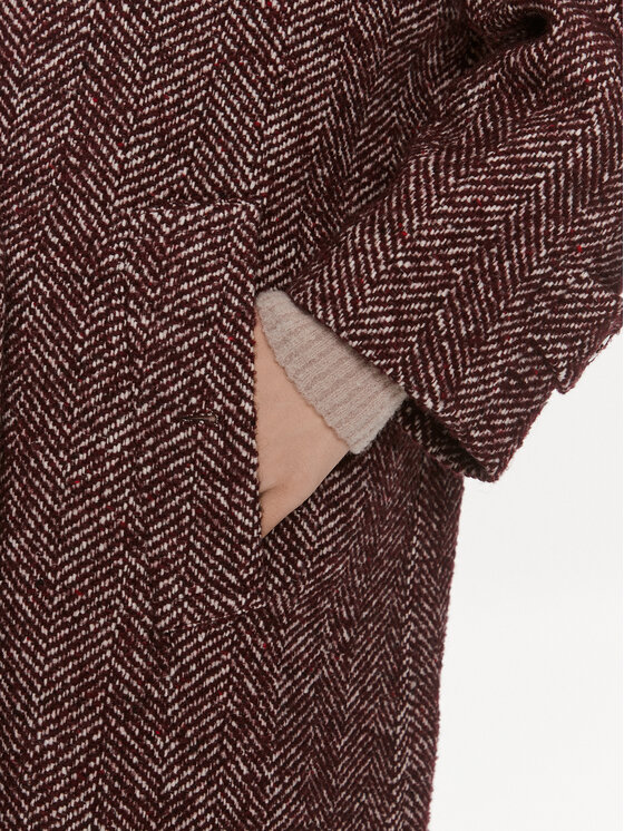 MVP Wardrobe MVP Wardrobe Вовняне пальто Spiga Over MVPI3CP018.0PN0052 Бордовий Over Fit