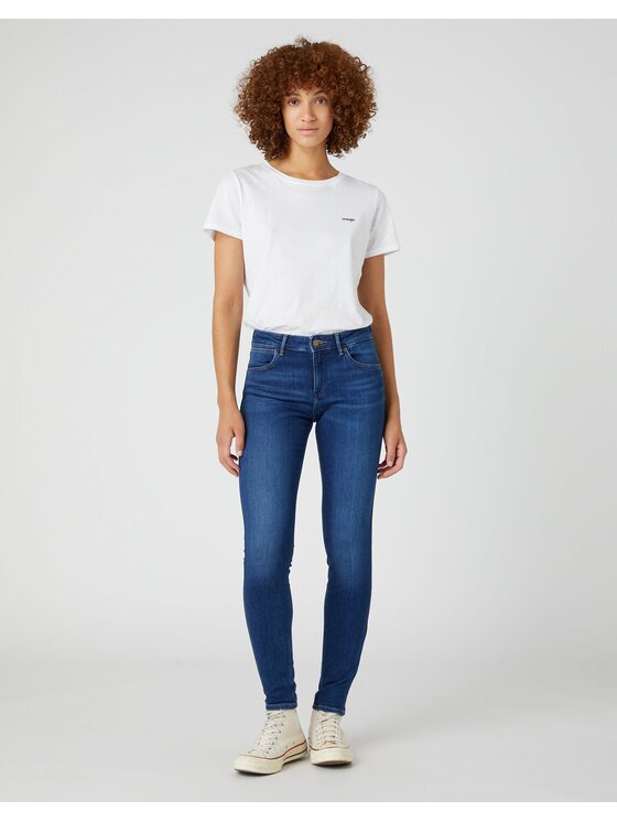 Wrangler Wrangler Jeansy SKINNY Niebieski Skinny Fit