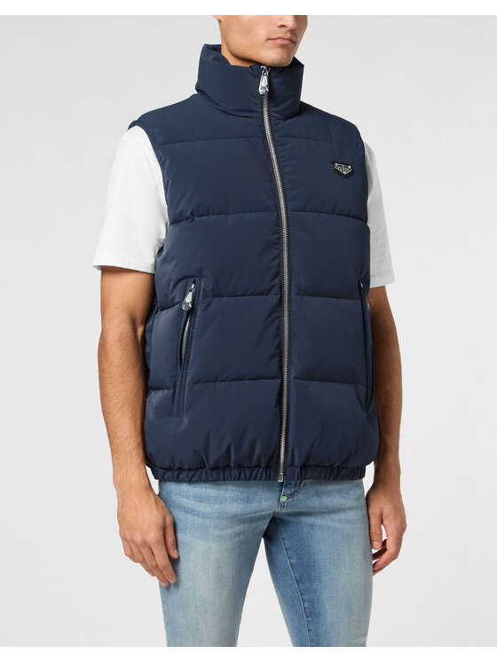 PHILIPP PLEIN PHILIPP PLEIN Kamizelka 23015 Błękitny Regular Fit