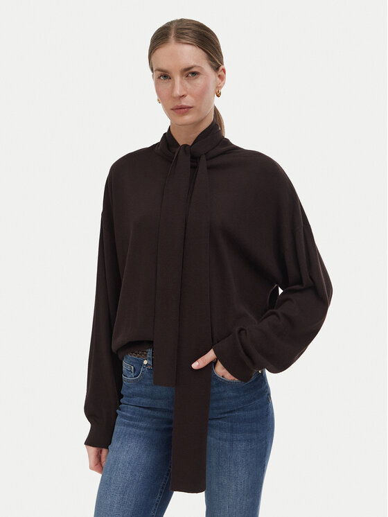 Liu Jo Liu Jo Πουλόβερ WF6445 MA16R Σκούρο καφέ Regular Fit