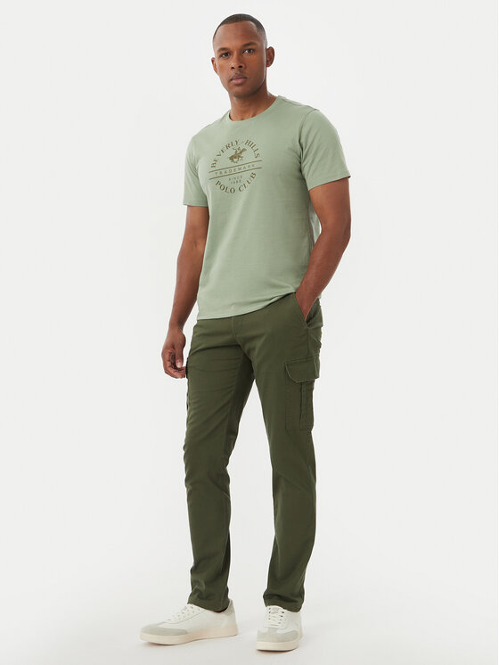Beverly Hills Polo Club Beverly Hills Polo Club Текстилни панталони P-SS26M -T450313 Зелен Regular Fit