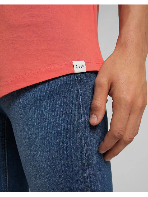 Lee Lee T-Shirt ELONGATED TEE Czerwony Regular Fit