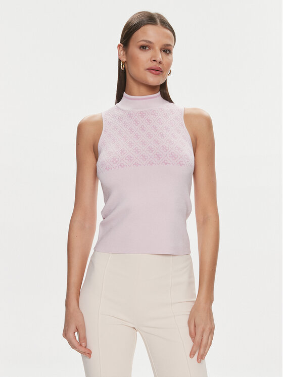 Guess Guess Džemper Lise W3YR26 Z37K0 Ružičasta Slim Fit