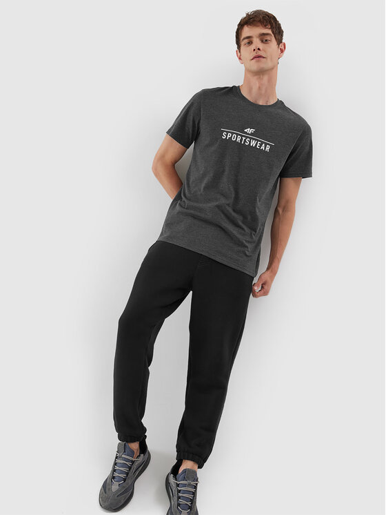 4F 4F T-krekls 4FAW23TTSHM0878 Pelēks Regular Fit