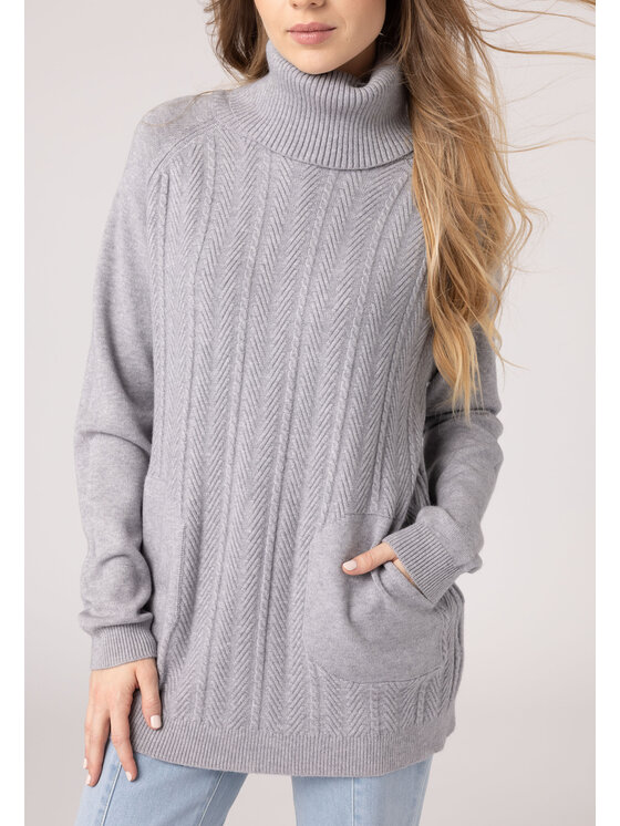 QUIOSQUE QUIOSQUE Sweter QUIOSQUE 6VD006200 Szary Regular Fit
