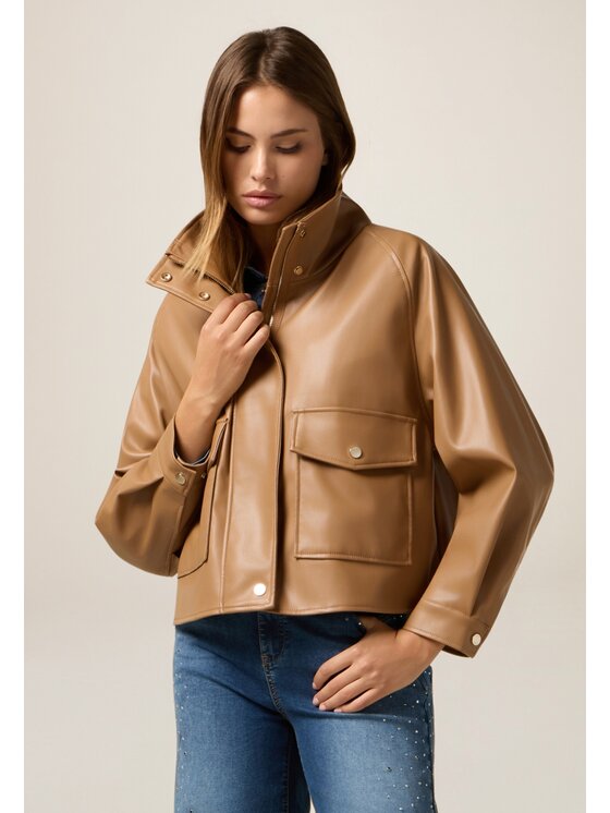 Oltre Oltre Giacca in similpelle R331J000291N002 Marrone Over Fit