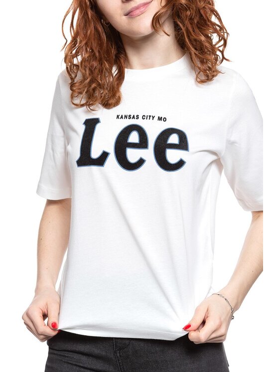 Lee Lee T-shirt TEE Bianco Regular Fit