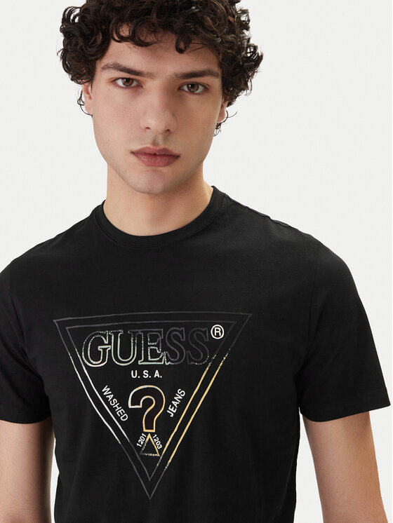 Guess Guess Póló M6GI11 K2992 Fekete Slim Fit