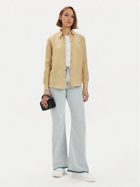 Tommy Hilfiger Tommy Hilfiger Košeľa WW0WW42037 Béžová Relaxed Fit