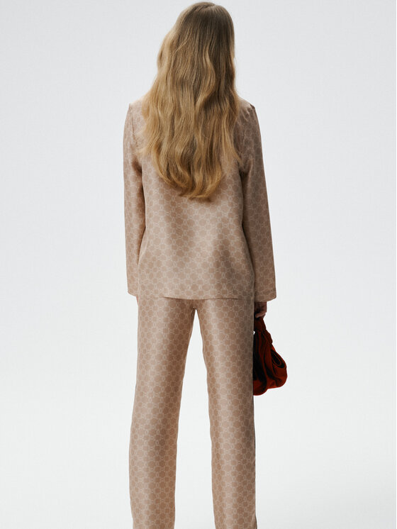 MARI PRETI MARI PRETI Pantaloni di tessuto MONOGRAM M Beige Regular Fit