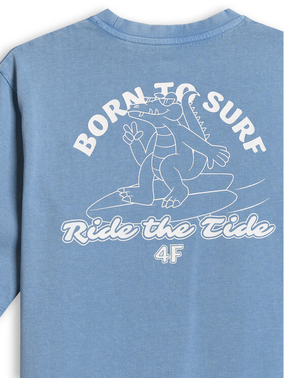 4F 4F T-Shirt WAVE RIDERS CLUB Niebieski Loose Fit