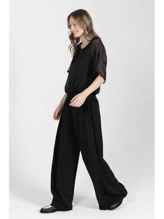 Deni Cler Milano Deni Cler Milano Spodnie materiałowe T-DC-5227-F2-40-90-1 Czarny Loose Leg