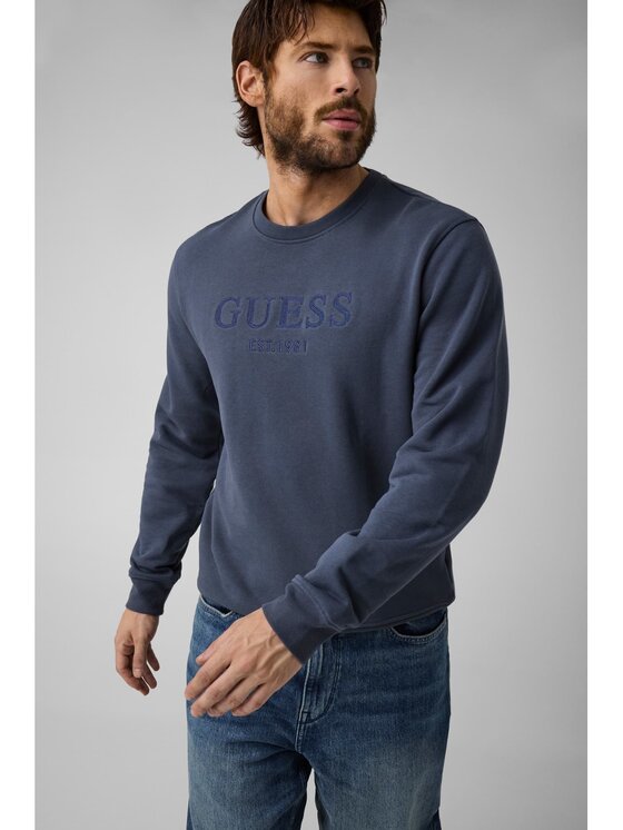 Guess Guess Bluza 182683 Niebieski jasny Classic Fit