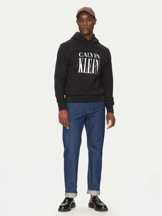 Calvin Klein Jeans Calvin Klein Jeans Mikina Serif Font Graphic J30J327520 Černá Regular Fit