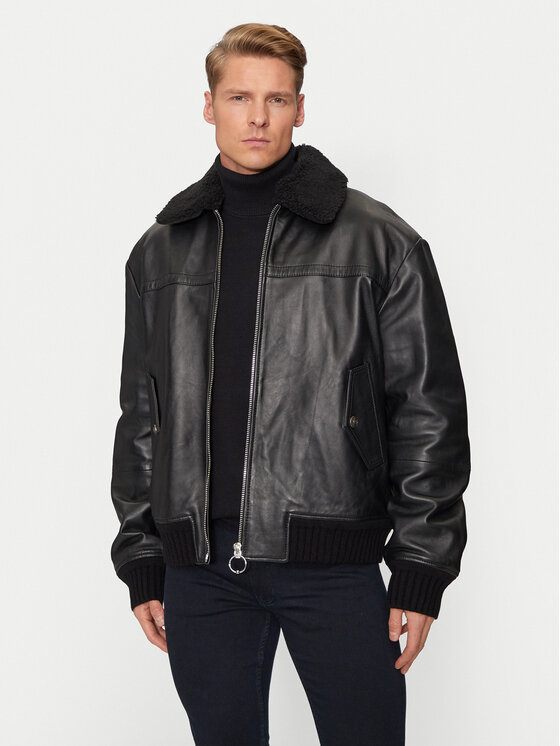 Versace Jeans Couture Versace Jeans Couture Шкіряна куртка 77GAVP01 Чорний Regular Fit