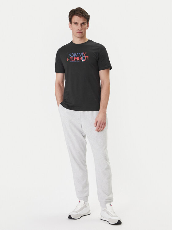 Tommy Hilfiger Tommy Hilfiger Marškinėliai Brand Love Big Text MW0MW42369 Juoda Regular Fit