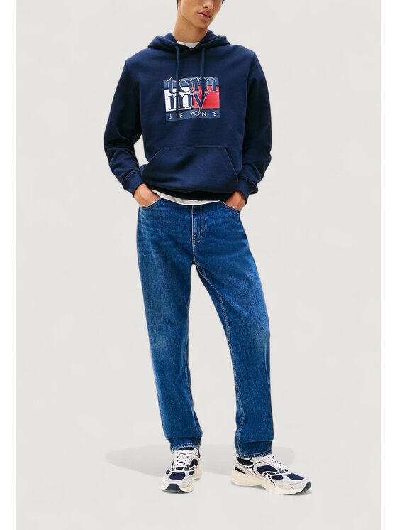 Tommy Jeans Tommy Jeans Felpa TJM REG RWB FLAG HOO Blu Casual Fit