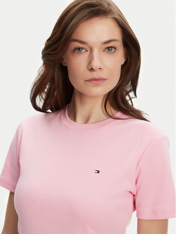 Tommy Hilfiger Tommy Hilfiger Marškinėliai New Cody WW0WW40587 Rožinė Slim Fit