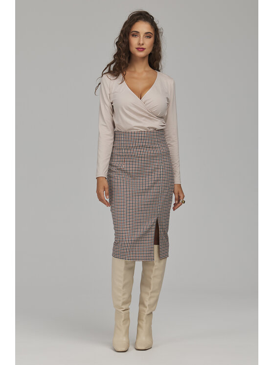 NIFE NIFE Midi sukňa SP90 Farebná Fitted Fit