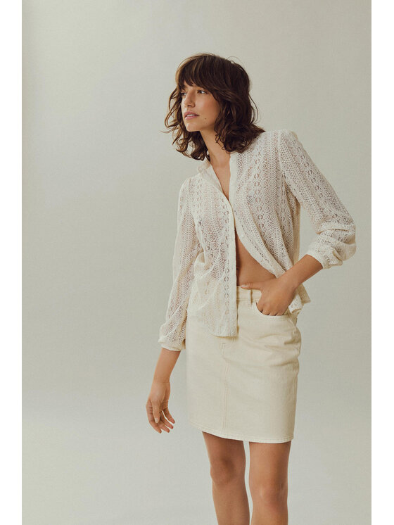 Vila Vila Сорочка Chikka 14082977 Écru Regular Fit