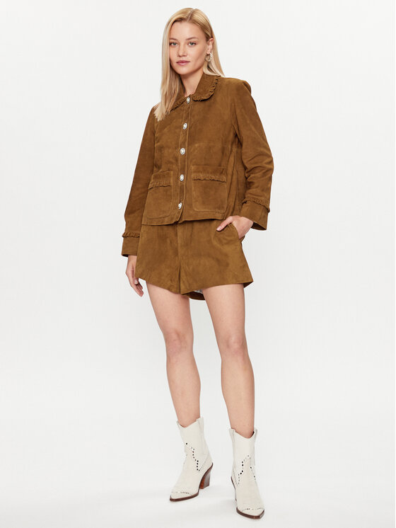 Custommade Custommade Bőrnadrág Nida 999589715 Barna Regular Fit
