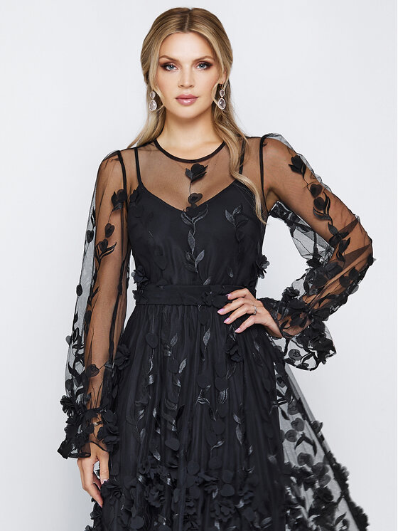 MATSOUR'I MATSOUR'I Sukienka elegancka Francesca Czarny A-Line Fit